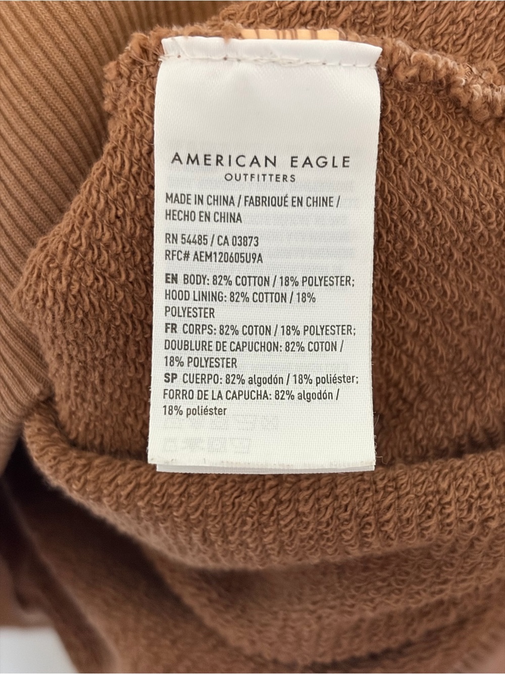 American Eagle Outfitters Brown Hooded Pullover Sweater - Picture 6 of 6